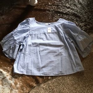 Gap Mid Arm Ruffle Top